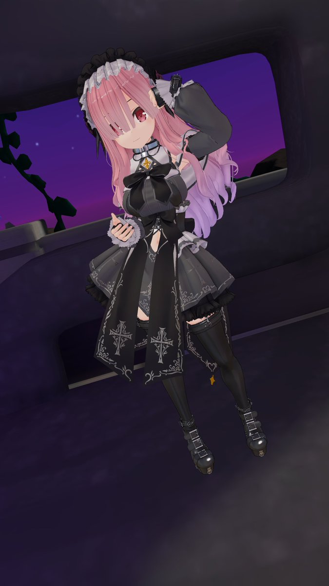 メグミリアちゃん更新テスト中の自撮りですなう #黒柚式 #VRChat 