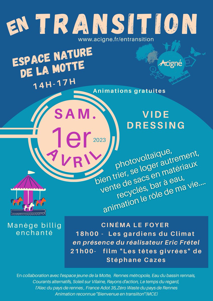 VilleAcigne's tweet photo. C’est à la Motte que se déroulera le prochain rendez-vous ‘En transition’, samedi 1er avril. 
Déchets, eau, énergie, inclusion, le rendez-vous sera l’occasion de parler de tout et surtout de s’informer et se divertir.

Pour consulter le programme : https://t.co/Vj3q4msISB https://t.co/Nj2LXJSBC3