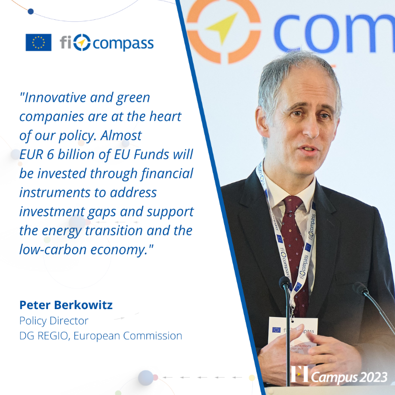 ficompass's tweet photo. #FICampus23 is happening now! 

@PeterBerkowitz1, Policy Director at @EUinmyRegion and @HStoykov, Head of Advisory Services at @EIB open the event. Stay tuned for more event highlights. 

#ficompass #financialinstruments