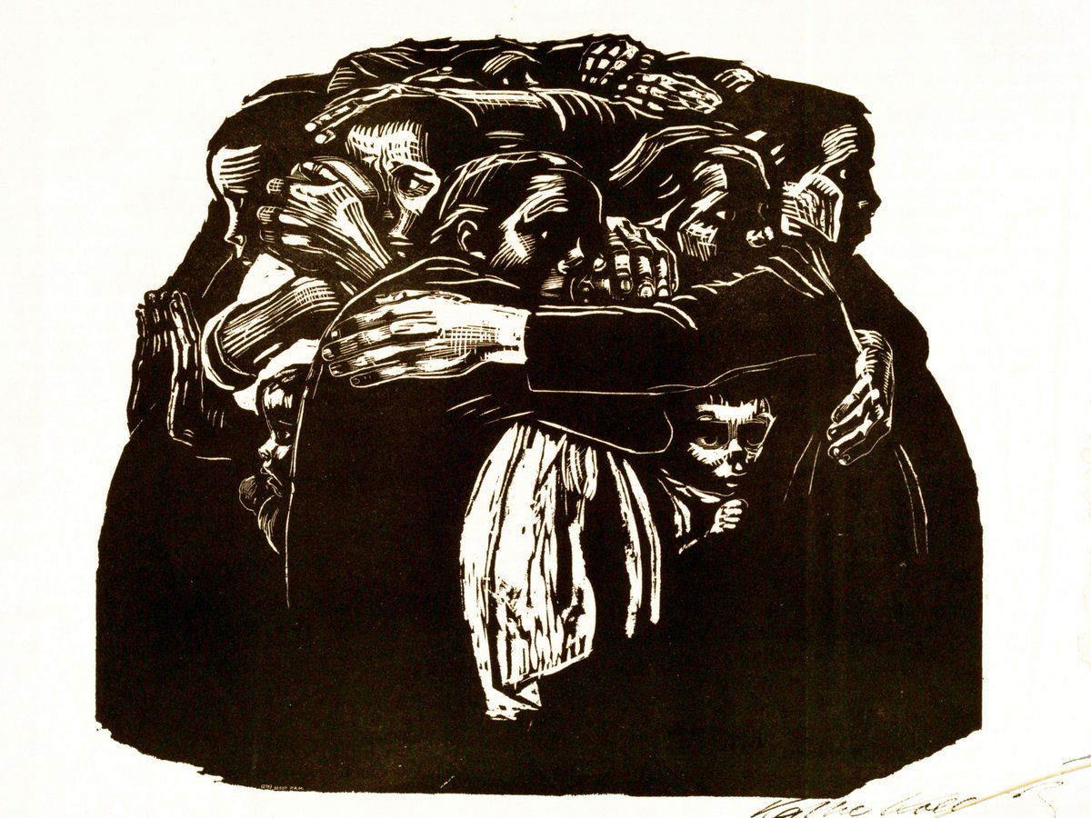 #Käthe Kollwitz focused on Germany's women and working-class citizens devastated by upheaval, war, and economic inequality. In “The Mothers” (1922–1923), she focused on bold, high-contrast depictions of grief and miserable social conditions. 

#WomensHistoryMonth