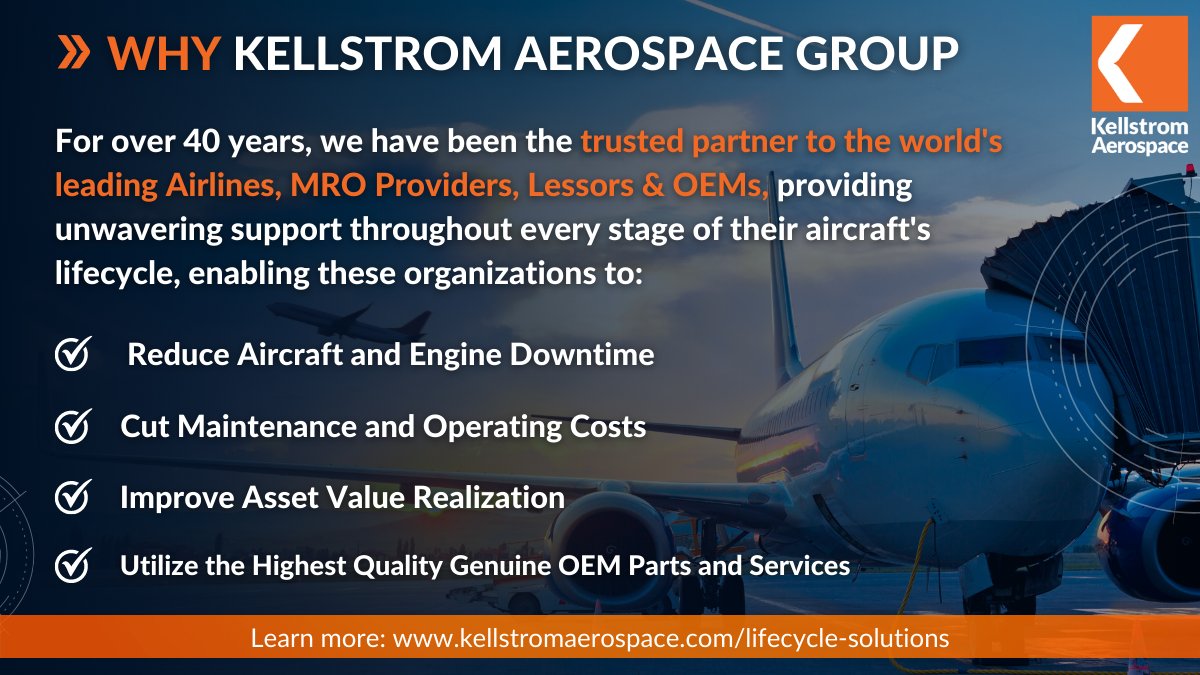KellAero's tweet image. We works closely with clients to ensure that as their needs for aircraft and engine parts change, we are well-positioned to offer solutions to maximize their profitability! Visit bit.ly/3IsQLnd  to learn more!
#OEMDistribution  #SurplusInventory #EngineTechnicalServices