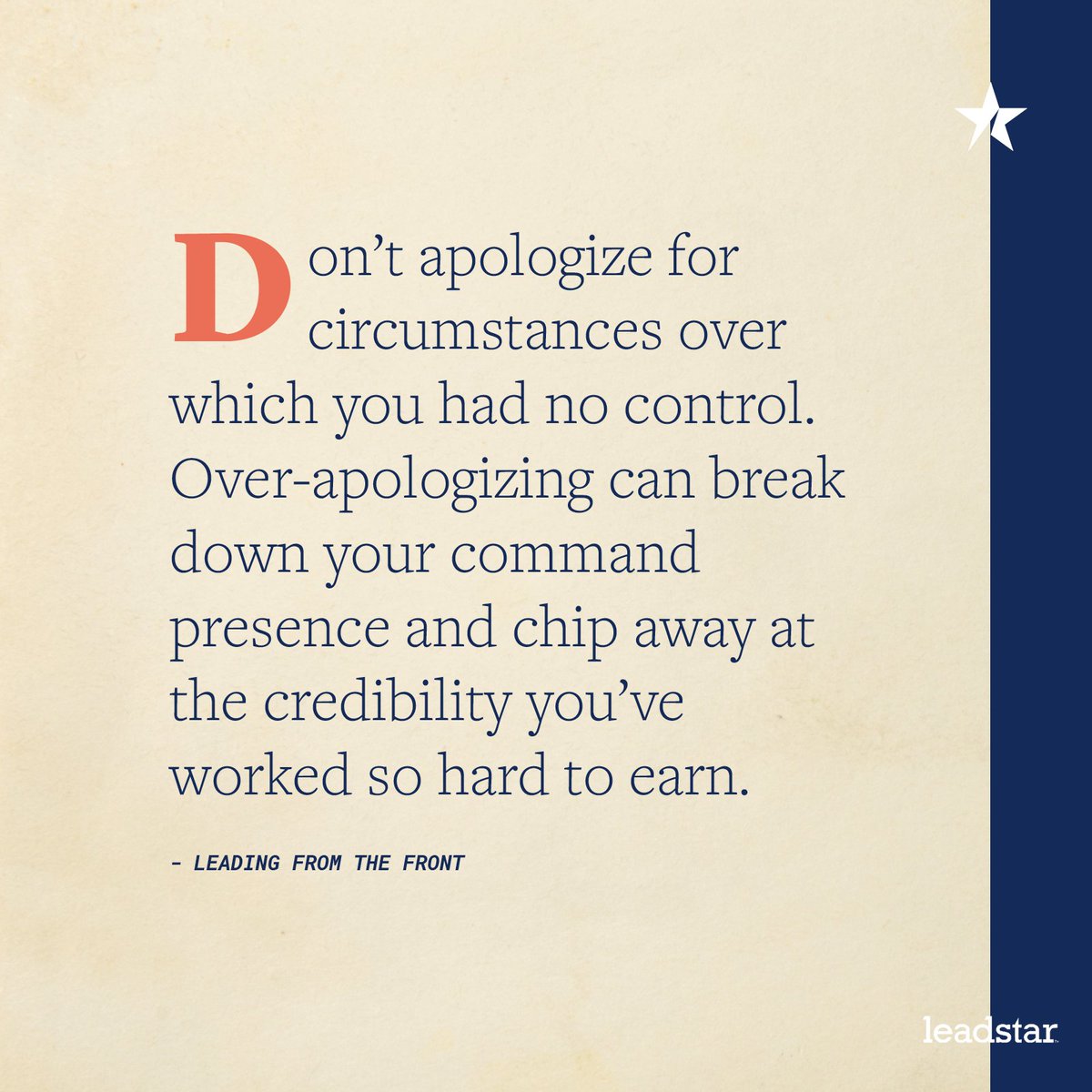 Unnecessary apologies lead to misplaced blame. #leadstar #emotionalintelligence