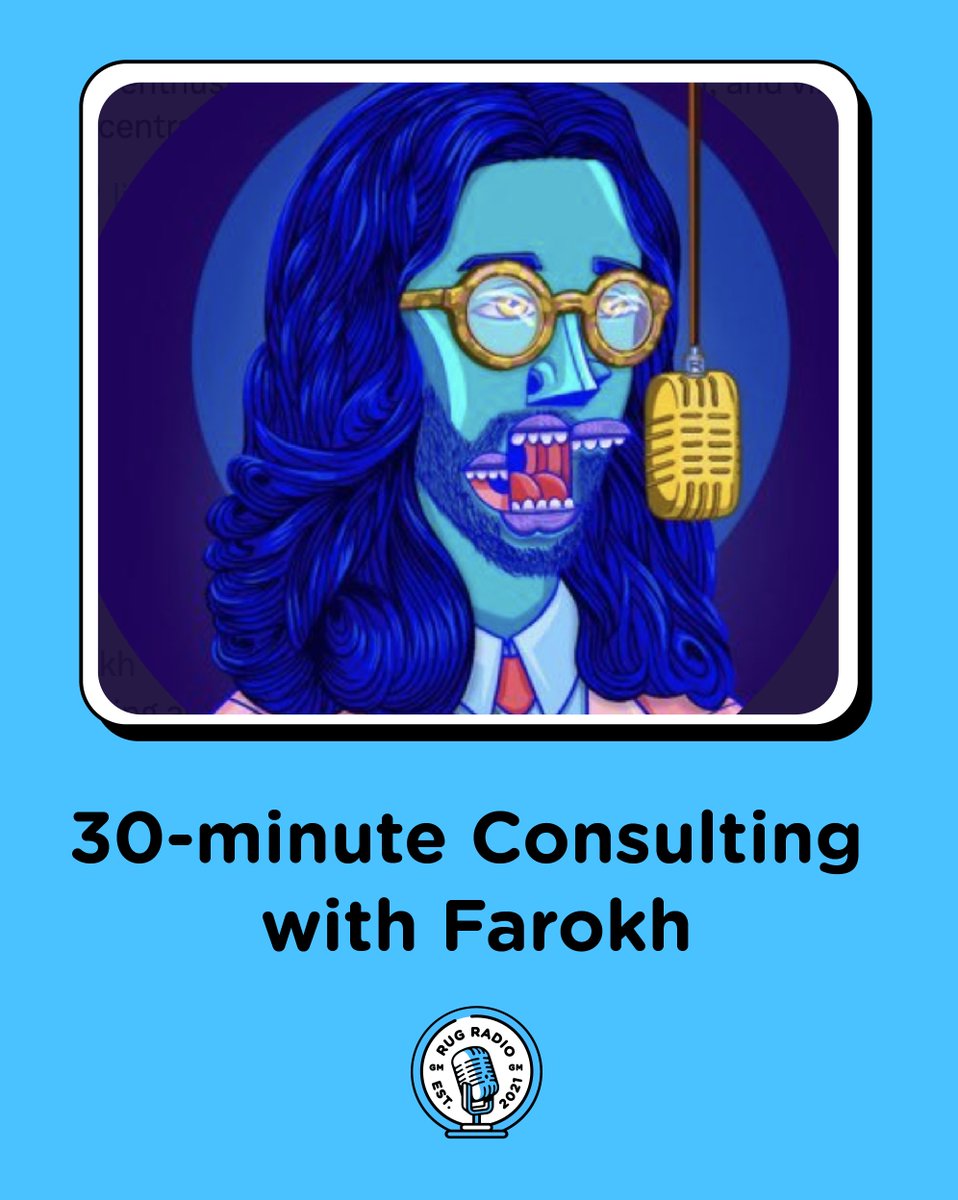 Rug Radio (@rugradio) on Twitter photo 24-hour AUCTION LIVE NOW!
👉 30-minute Consulting with Farokh 👈
Ever wanted time to chat live 1:1 <a href="/farokh/">Farokh (Perma/Bull)</a>?? This is your chance!
Auction ends at 8:59am EST Tuesday (tomorrow).
Go to rugradio.xpandrewards.xyz/store to bid on this reward in our Rewards Program! 24-hour AUCTION LIVE NOW!
👉 30-minute Consulting with Farokh 👈
Ever wanted time to chat live 1:1 <a href="/farokh/">Farokh (Perma/Bull)</a>?? This is your chance!
Auction ends at 8:59am EST Tuesday (tomorrow).
Go to rugradio.xpandrewards.xyz/store to bid on this reward in our Rewards Program!