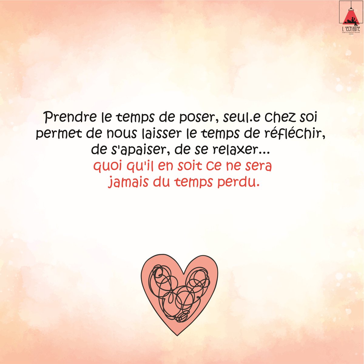 L'écriture on Twitter "Prendre le temps de poser, seul.e chez soi permet de nous laisser le