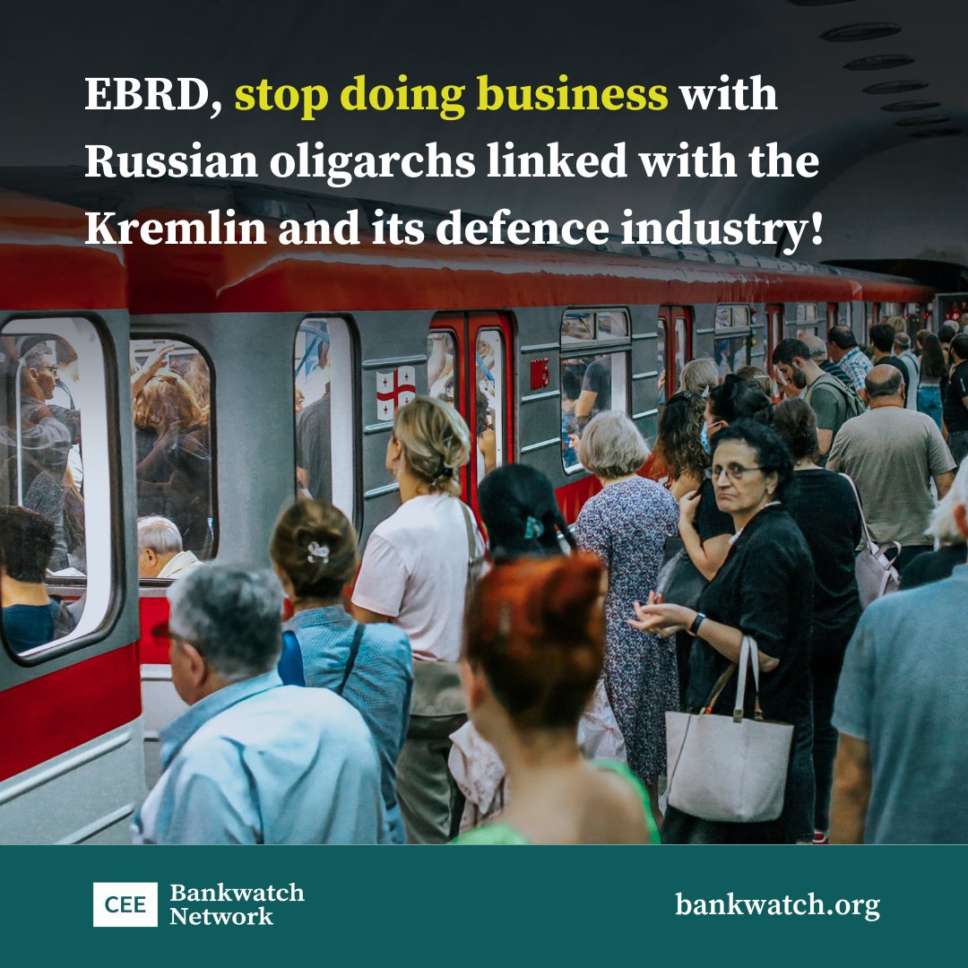 The <a href="/EBRD/">The EBRD</a> is helping Tbilisi pay for new metro cars from a 🇷🇺 company linked with the Kremlin and its defence industry!

We urge the Bank to terminate the contract and find an alternative supplier! 

Read the🧵👇 
bankwatch.org/blog/ebrd-fund…