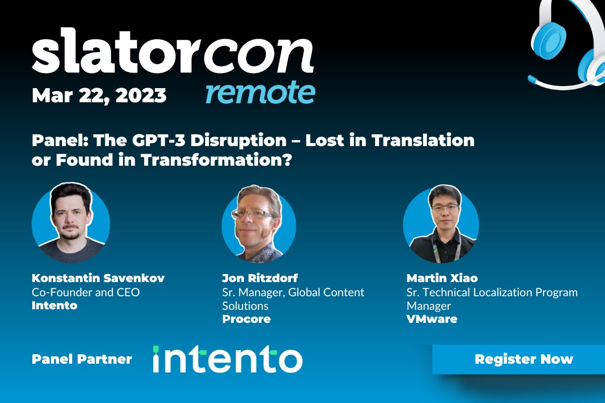 HelloIntento's tweet image. Join us at #SlatorCon on March 22nd to learn about GPT’s revolutionary impact on the translation industry 👉 hubs.ly/Q01GxWnD0

It&apos;s the last day to get your Early Bird discount – so don&apos;t wait! 

#localization #ai #machinetranslation #GPT #ChatGPT #machinelearning