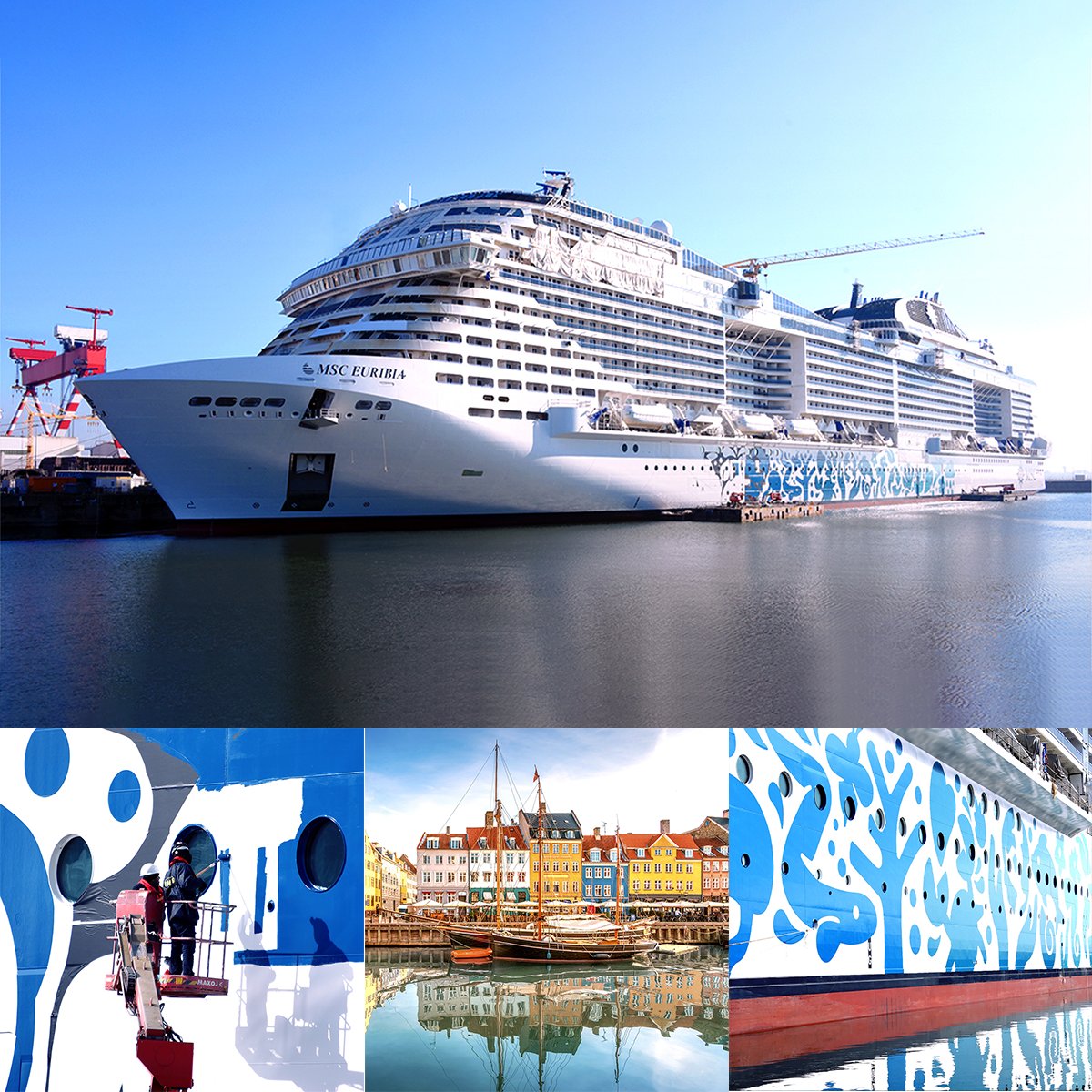 MSC Cruzeiros Brasil (@msccruzeiros) on Twitter photo A cerimônia de nomeação do #MSCEuribia acontecerá no dia 8 de junho em #Copenhague e mal podemos esperar.🍾
Você está pronto para navegar no nosso novo e mais avançado navio em termos ambientais? O casco está sendo pintado agora. 🤩
#SalveOMar <a href="/cmportab/">Copenhagen Malmö Port</a> A cerimônia de nomeação do #MSCEuribia acontecerá no dia 8 de junho em #Copenhague e mal podemos esperar.🍾
Você está pronto para navegar no nosso novo e mais avançado navio em termos ambientais? O casco está sendo pintado agora. 🤩
#SalveOMar <a href="/cmportab/">Copenhagen Malmö Port</a>