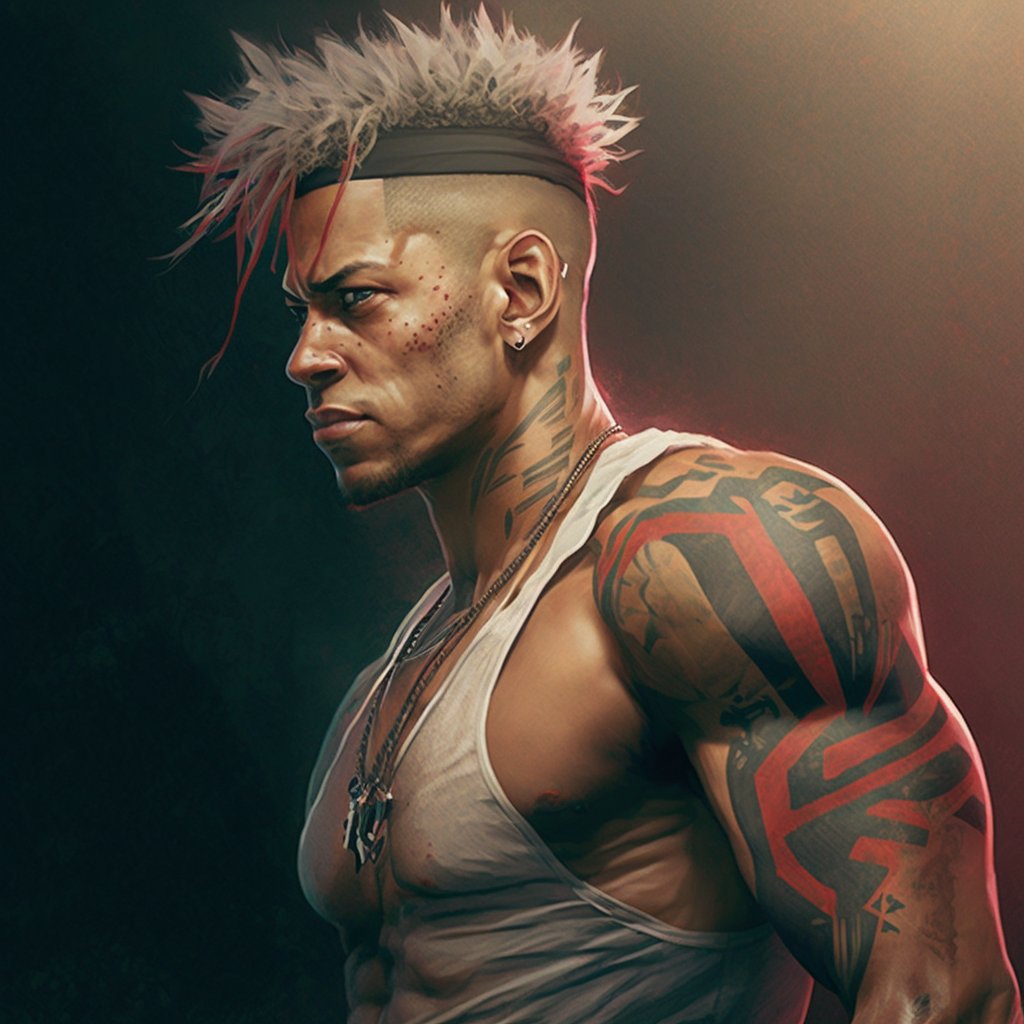 artecomia's tweet photo. Imagina se o #NeymarJr fosse um personagem do #game #StreetFighter?
✏️ Instrução/Prompt: neymar jr in the style of street fighter game --q 2
#Midjourney #MidjourneyArt #AI #AIArt #AIArtWork #Art #Arts #NeuralNetworkArt #Arte #ArteComIA #ArteIA #IA #InteligenciaArtificial https://t.co/OLPwyCRzwg