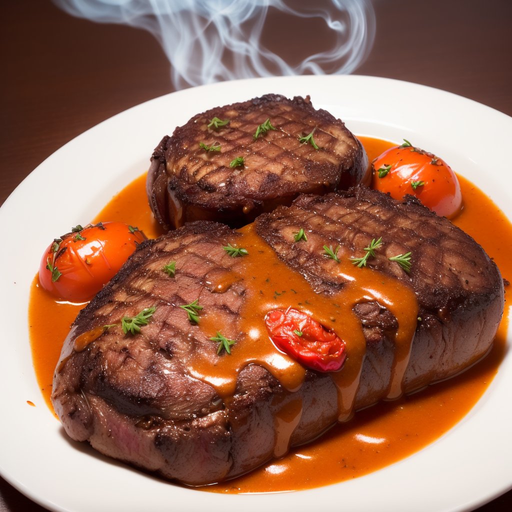 jcw_studio's tweet photo. 今天做了一些改良，學會了怎麼在食物上產生熱氣，牛肉表面更焦脆，不像昨天那麼多的生的表面，更多的醬汁、肉汁。 https://t.co/AlpDRhMsmA