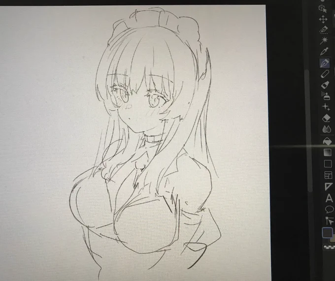 リハビリがてらアンドロイドちゃん描いてたけど筆おっっそ!!てなった 