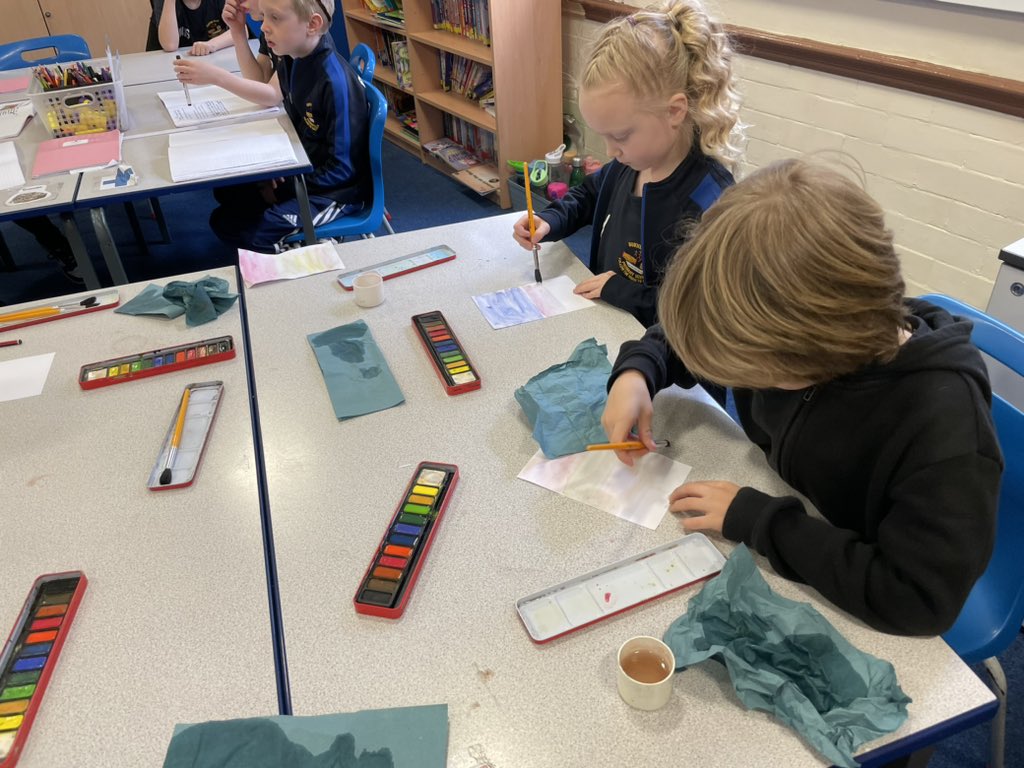 maxine07354960's tweet photo. Class 6 water colour wash as part of our art topic https://t.co/rIVMvhlUPg