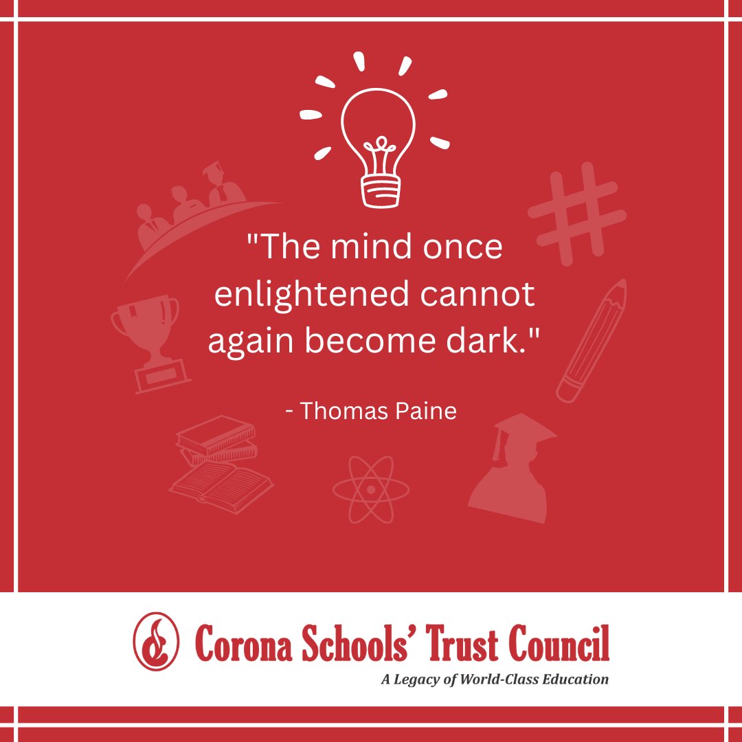 corona_schools's tweet photo. An enlightened mind can change the world.
Good morning, Corona Community! Cheers to a fabulous week.
#education #mondaymotivation #coronacommunity #coronaschools #cstc https://t.co/tJwHOX1OYw