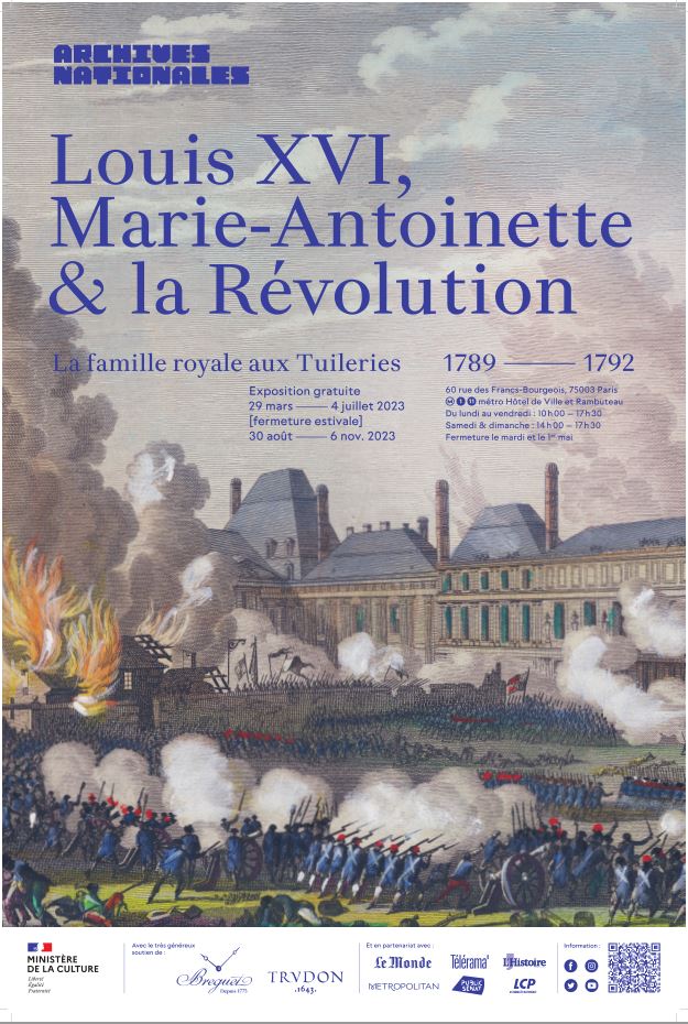 Prochaine exposition à ne pas manquer aux <a href="/ArchivesnatFr/">Archives nationales de France</a> ! "Louis XVI, Marie-Antoinette et la Révolution. La famille royale aux Tuileries (1789-1792)". Dès le 29 mars 2023 à l’hôtel de Soubise bit.ly/3TqV6g1