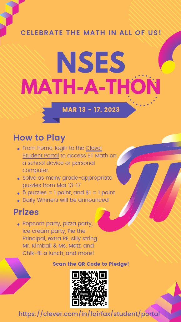 NSpringfieldES's tweet photo. MATH-A-THON week is finally here! This is our biggest PTA fundraiser of the year. These funds support field trips, guest speakers, teacher grants, and so much more. Visit https://t.co/tMTis533Zh to learn more about how you can help us meet our fundraising goal this week! https://t.co/CE9OS8a944