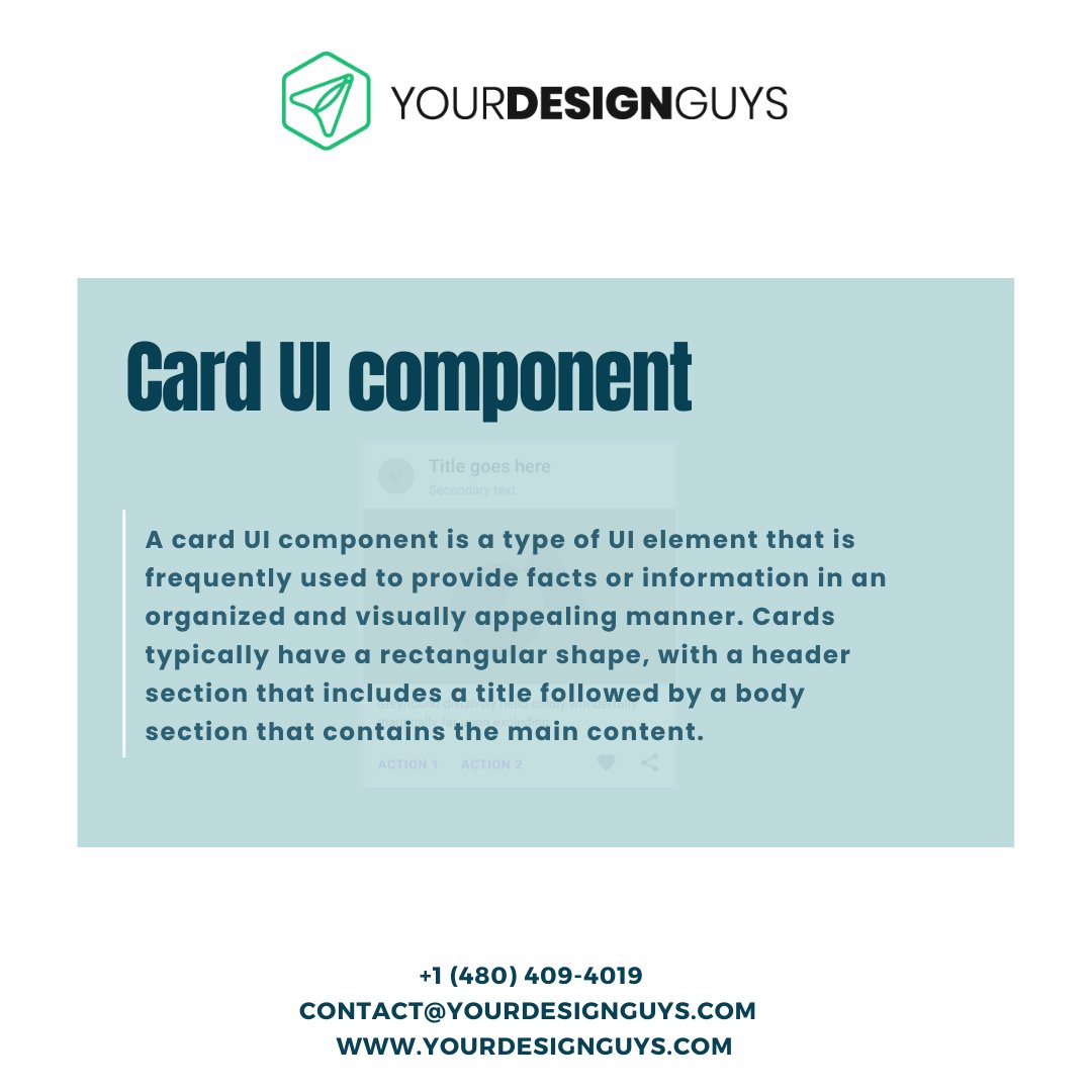 YourDesignGuys's tweet image. Introducing our sleek and user-friendly Card UI component! Say goodbye to cluttered interfaces and hello to a seamless browsing experience. Try it out now and see the difference for yourself!
#CardUI #UserExperience #yourdesignguys