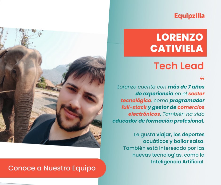 equipzilla's tweet photo. ¡Conoce a nuestro equipo!👇
Hoy os presentamos a Lorenzo, nuestro Tech Lead.
#Equipzilla #conoceanuestroequipo #alquilerdemaquinaria #maquinariaconstruccion https://t.co/FCs2rHWhIP