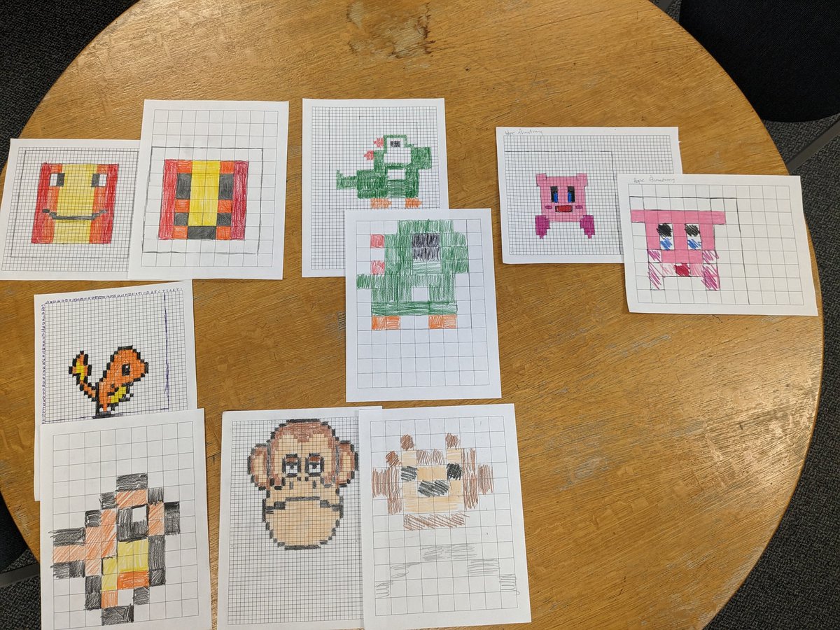 Students at #NewcombCentral celebrated #MAR10Day2023 by creating a 32-bit character, then trying to pare them down to 8 bits. #NewcombSTEAM <a href="/WSWHEBocesMS/">WSWHE Model Schools</a>