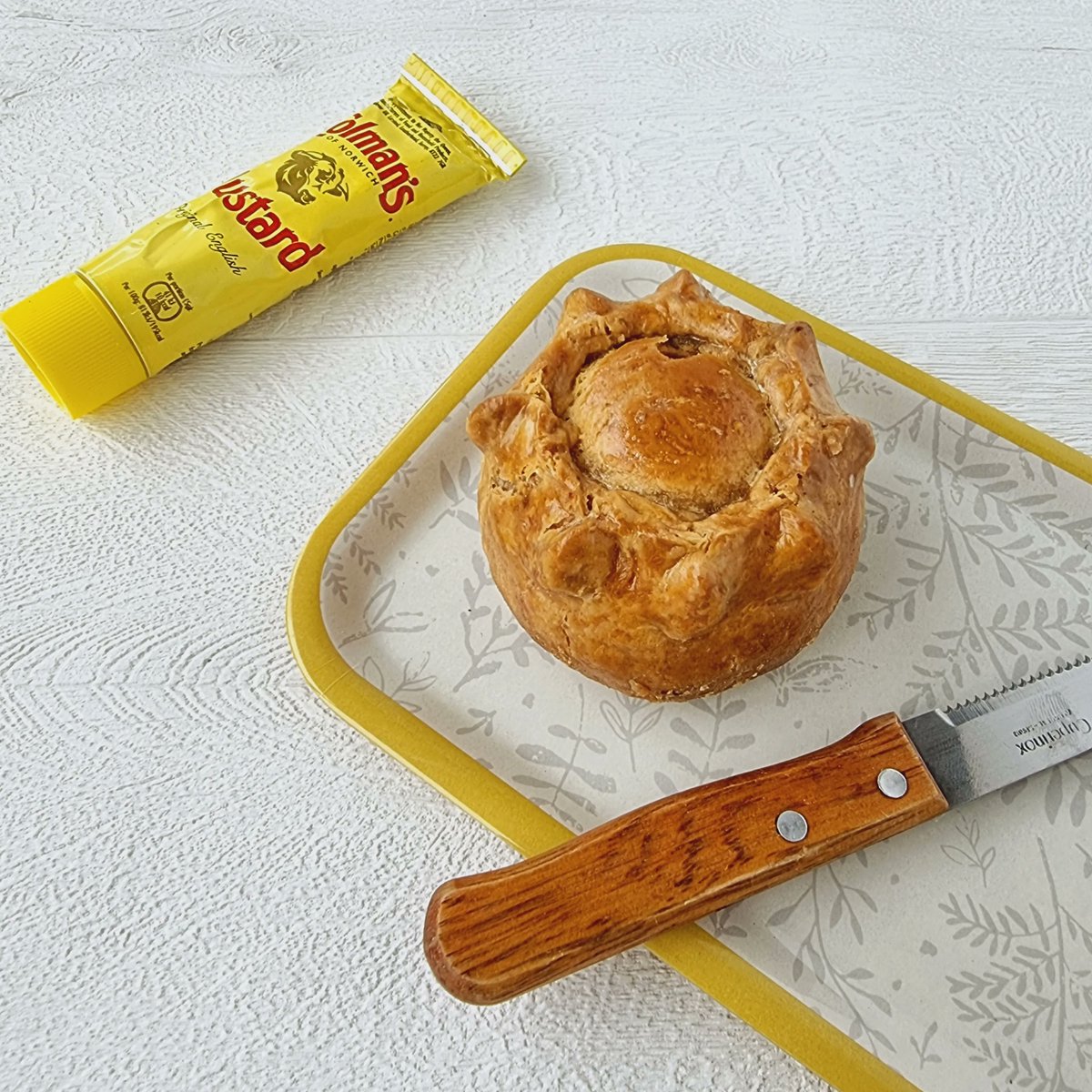 Mustard with your pork pie?😋
 #traditional #porkpies #delicious #pielovers #foodphotography #instafoodie #foodlover #fyp #foodie #comfortfood #mustard #blackcountry #original #explorepage #wholesale #deli #piemarket