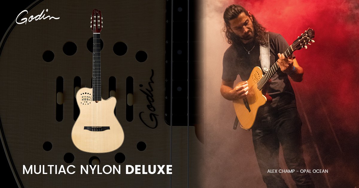 godin_guitars's tweet photo. Alex Champ of Opal Ocean with his Multiac Nylon Deluxe
Our flagship, the Godin Multiac, has proven to be the most popular and successful Godin guitar for decades.
#MultiacMonday #multiac #godinguitars #madeincanada #canadianmade #rethinkyourtone https://t.co/mcdGI8PD9q