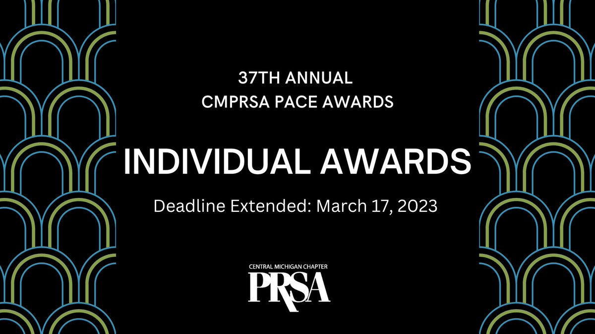 📢 DEADLINE EXTENDED 📢 The entry deadline has been extended for the #CMPRSAPACE 2023 individual awards! 

⚫ Kelly Rossman-McKinney Memorial Scholarship
⚫ Student Practitioner of the Year 
⚫ PACE Maker of the Year 

Entries are due by 11:59 p.m. on Friday, March 17.