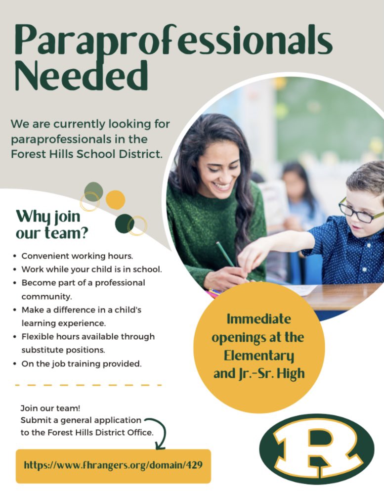 ForestHillsSD's tweet photo. Employment opportunity. https://t.co/Cg46L2VV2g