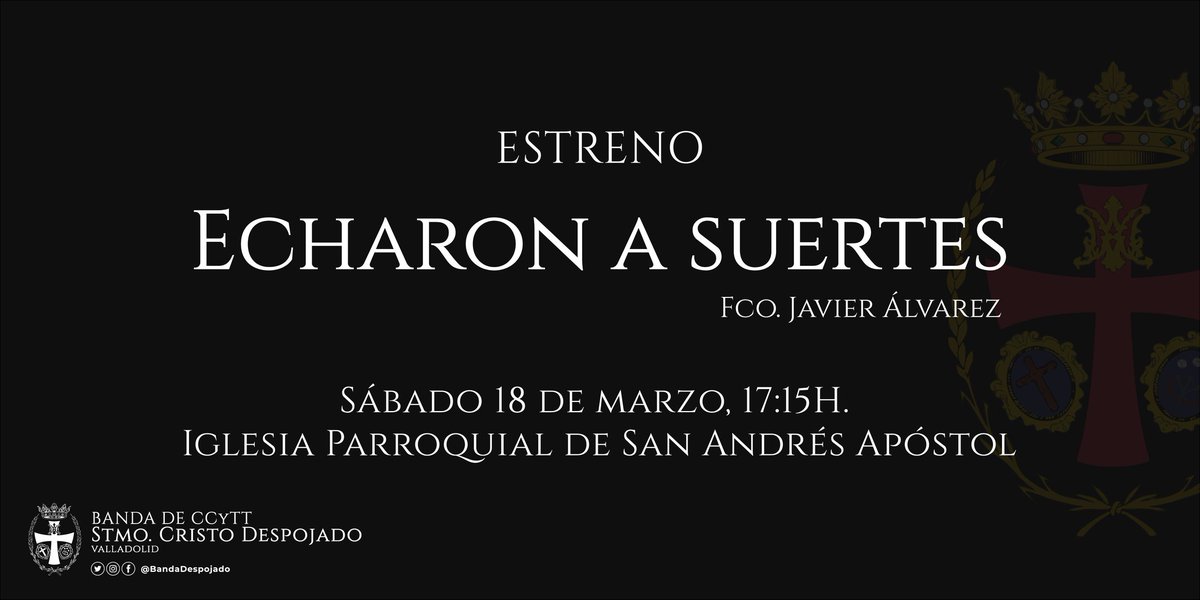BandaDespojado's tweet photo. 𝐄𝐜𝐡𝐚𝐫𝐨𝐧 𝐚 𝐒𝐮𝐞𝐫𝐭𝐞𝐬, de Francisco Javier Álvarez @ArzJavi 18.03.2023 https://t.co/ct7fOqxnRE