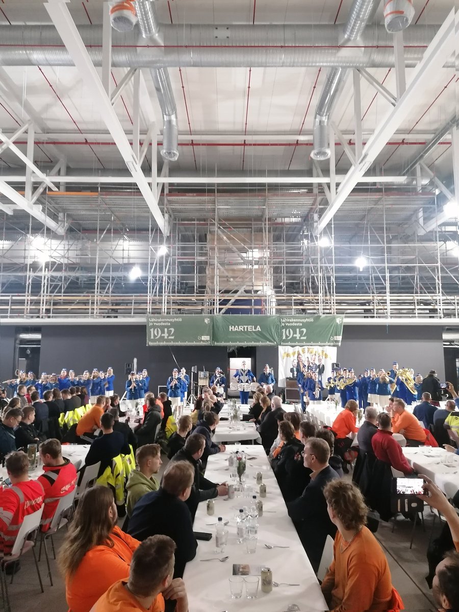 VerstasArch's tweet photo. Last week we were invited to the roofing celebration of the Kari Campus in Rauma, on the west coast of Finland. At the event, Rauma mayor Esko Poikela gave a speech and bands delighted us with their fantastic performances. The building will open at the end of this year. https://t.co/IiQCeLS1yA