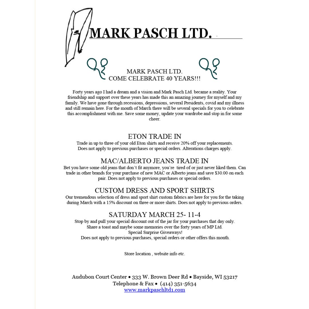 markpasch's tweet image. Mark Pasch Ltd. Celebrating - mailchi.mp/6b45858915a0/m…