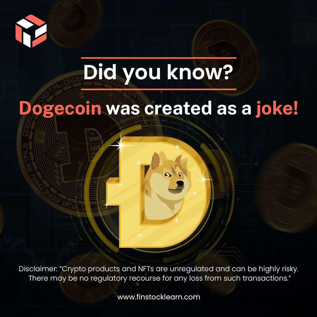 FinstockLearn's tweet photo. Yes!
You read that right, Dogecoin was initially started as a multi-millionaire joke.🤗
Read the full story here!👇
https://t.co/BX5fgFHs55
 #dogecoin #dogecoins #dogecoinnews #dogecoinmeme #dogecoinmining #Dogecointothemoon #finstocklearn https://t.co/o1DYhqgn0t