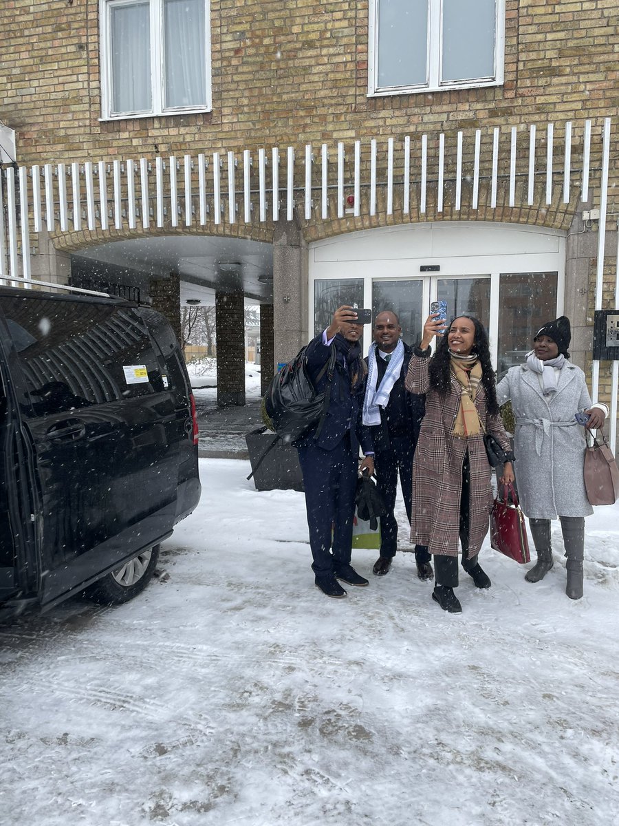 Delegation from @ICEPCVE @igadsecretariat @DrWorkneh in a snowy Stockholm! Grateful for the fruitful partnership @FBAFolke @thinkper @DrKinyanjui @AfricaSweMFA