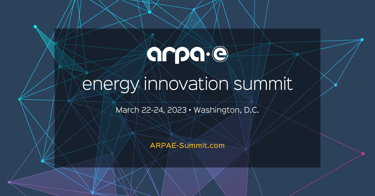 To learn more, check out the 2023 ARPA-E Energy Innovation Summit website here: arpae-summit.com/Home