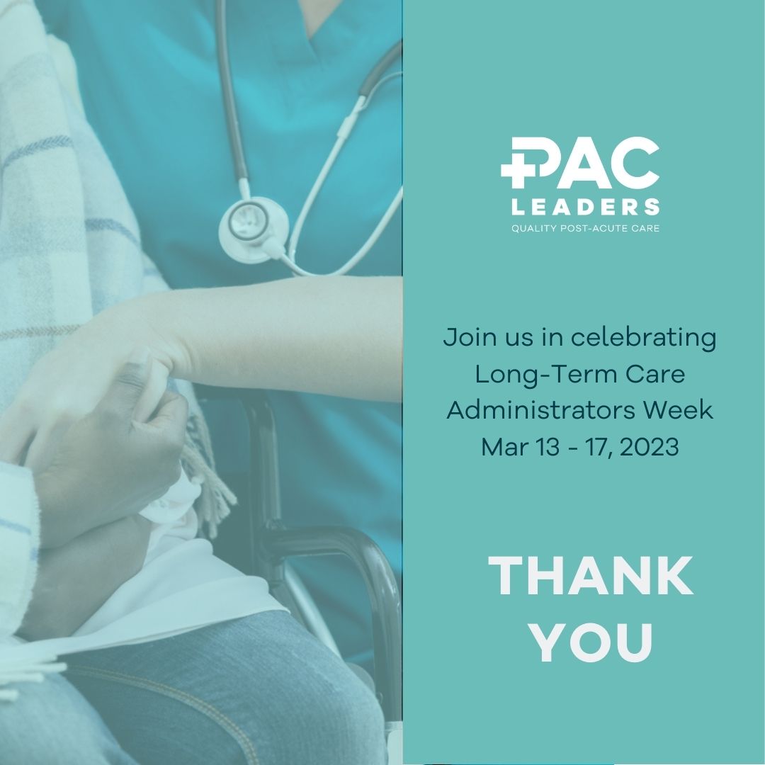 pacleaders's tweet photo. To administrators working in nursing centers and assisted living communities, we recognize and celebrate your compassion and tireless efforts in delivering quality care for your residents.

Thank you for the leadership and guidance you provide our clinical teams! 🤗 https://t.co/4R7Ds7HHX2