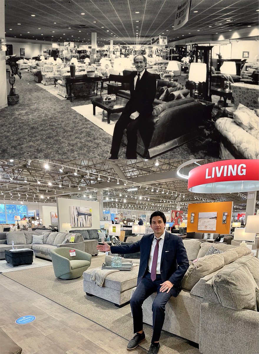 Teppermans's tweet photo. Like father, like son.
Decades may separate these photos, but that doesn't stop the look of pride on then Bill Teppermans face and now Andrew Teppermans face. Our showrooms are truly the heart of our business. #teppermans #businessanniversary https://t.co/Dt3sLT4A8p