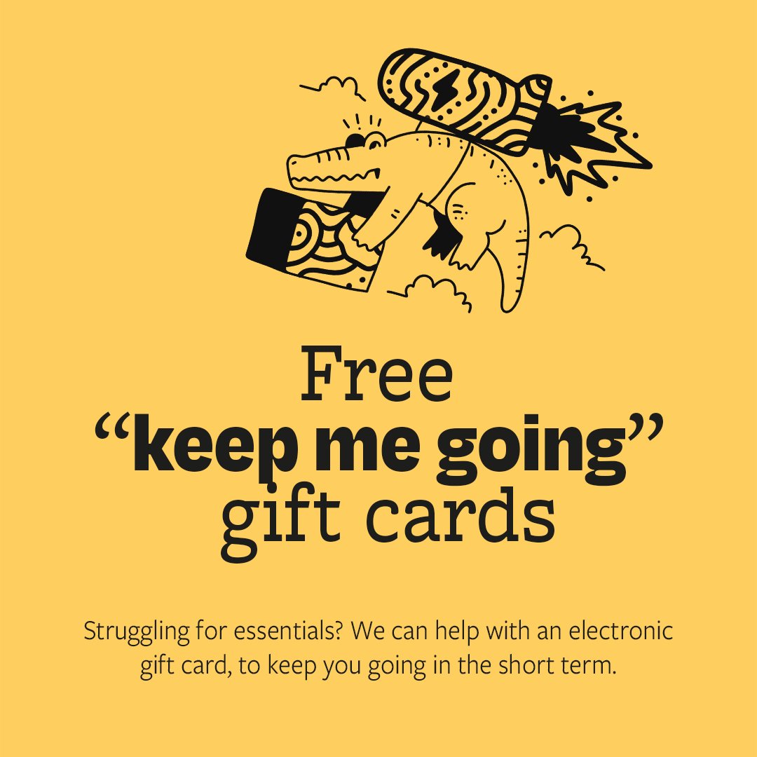 CumbriaSU's tweet photo. Keep Me Going vouchers are BACK!

UCSU has secured additional funding and is once again able to offer short term support to our members.

If you are facing food insecurity or are finding money a little tight then fill out the form on our website at: https://t.co/JdePpvM4Uz https://t.co/c3cwmGaugL