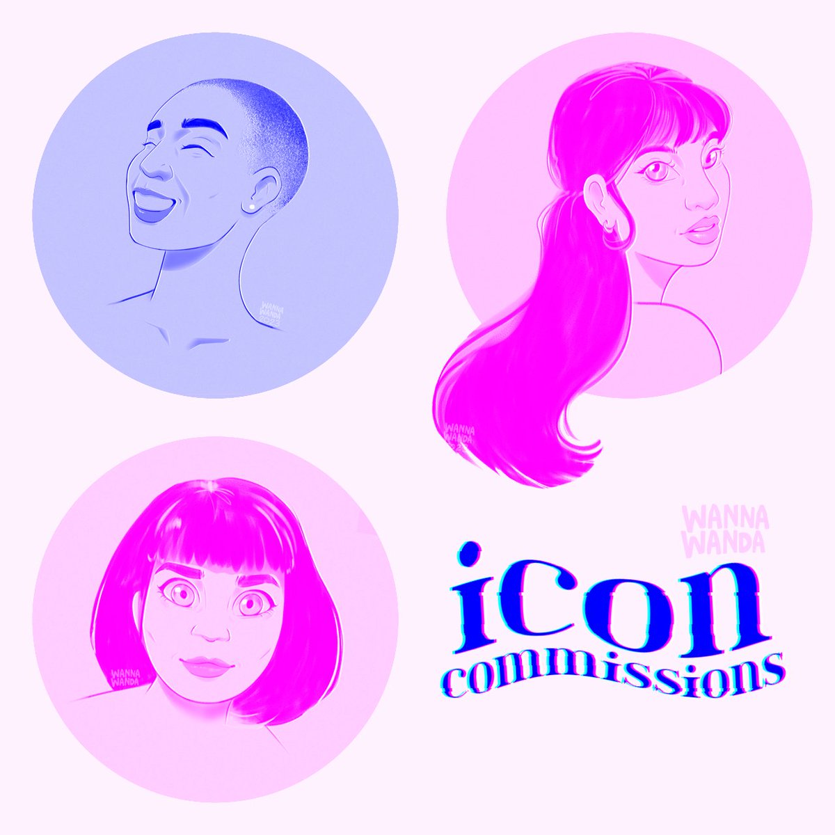 💗💙🤍 icon commissions open! ☁️💗💙

- DM or email me at wannawandaart@gmail.com
- 3 slots per month
- RTs / likes = 💝
