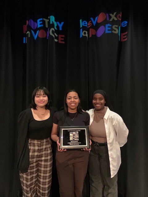 Congratulations to our KEC team for winning 1st place at the Provincial Poetry in Voice Competition on Friday! Our team: Heart Barabad, Hamara Mekonnen, Bushra Adan. What a fantastic accomplishment!