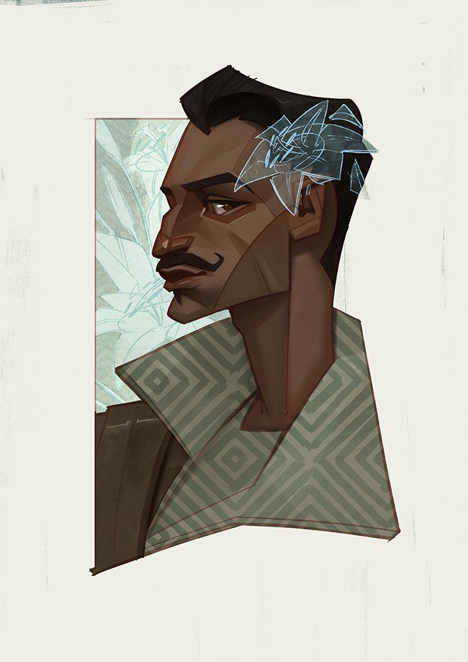 1boy male focus solo dark skin dark-skinned male shirt brown jacket  illustration images