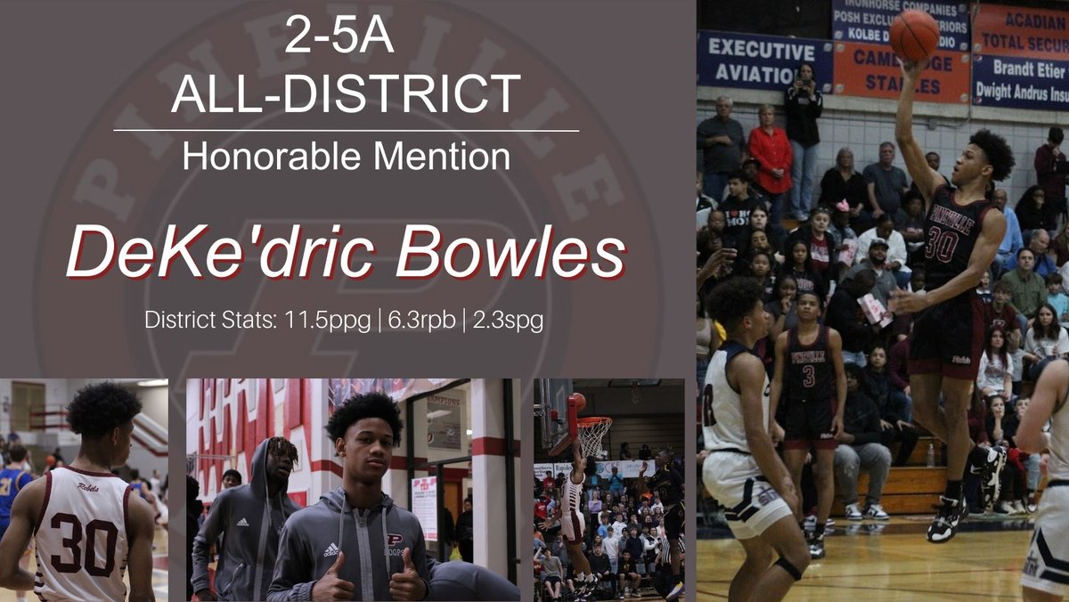 Congratulations to <a href="/Dekedric30/">Dekedric</a> for his selection as an Honorable Mention player in District 2-5A.
#RebelsOnTop #TABs #PinevilleProud
