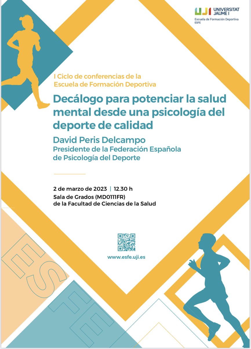 Video de la charla en la Escola de Formació Esportiva de la <a href="/UJIuniversitat/">Universitat Jaume I</a> del pasado jueves 2 de marzo: “Decálogo para potenciar la salud mental desde una psicología del deporte de calidad”👇 
m.youtube.com/watch?list=PLp…