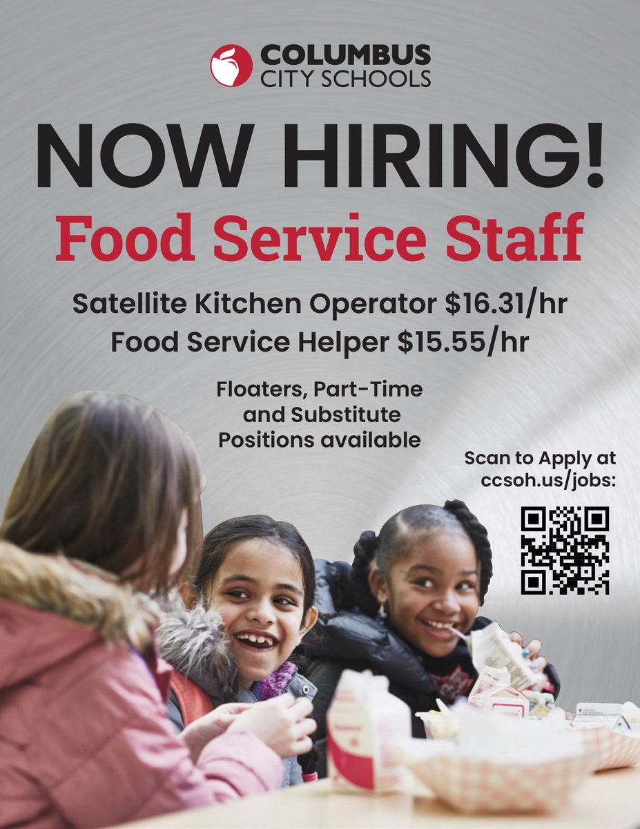 Columbus City Schools on Twitter "CCS is hiring food service staff