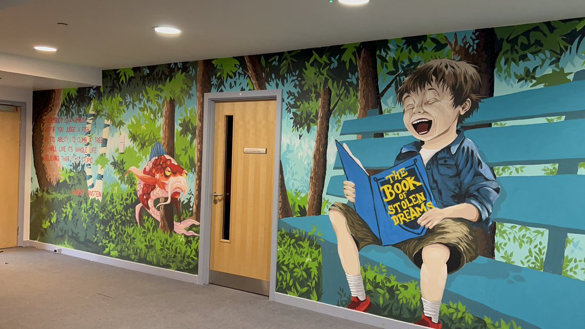 MillburnNurture's tweet photo. Delighted to share our finished mural masterpiece 🎨🖌️
Massive thank you to Marc Delaye @freshpaint_scot for your support and patience with this project. Well done to all the pupils involved. Fantastic work and effort from start to finish 👏 https://t.co/APvA151Adq