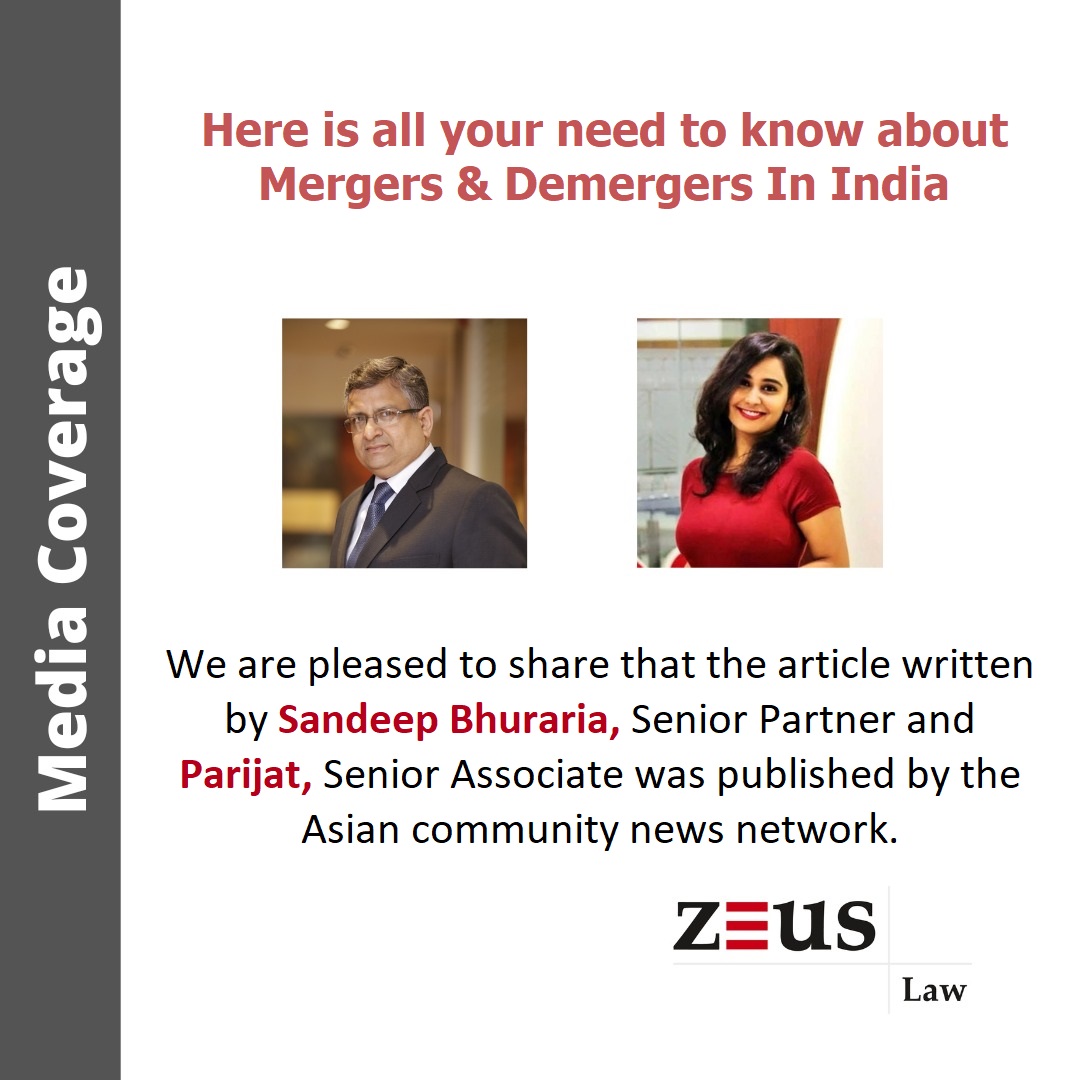 ACN Network portal recently published an article written by our Firm’s Senior Partner Sandeep Bhuraria and Senior Associate, Parijat titled “All you need to know about Mergers &amp; Demergers in India.”. 
You can read the article by visiting: zeus.firm.in/all-you-need-t… #demergers #law