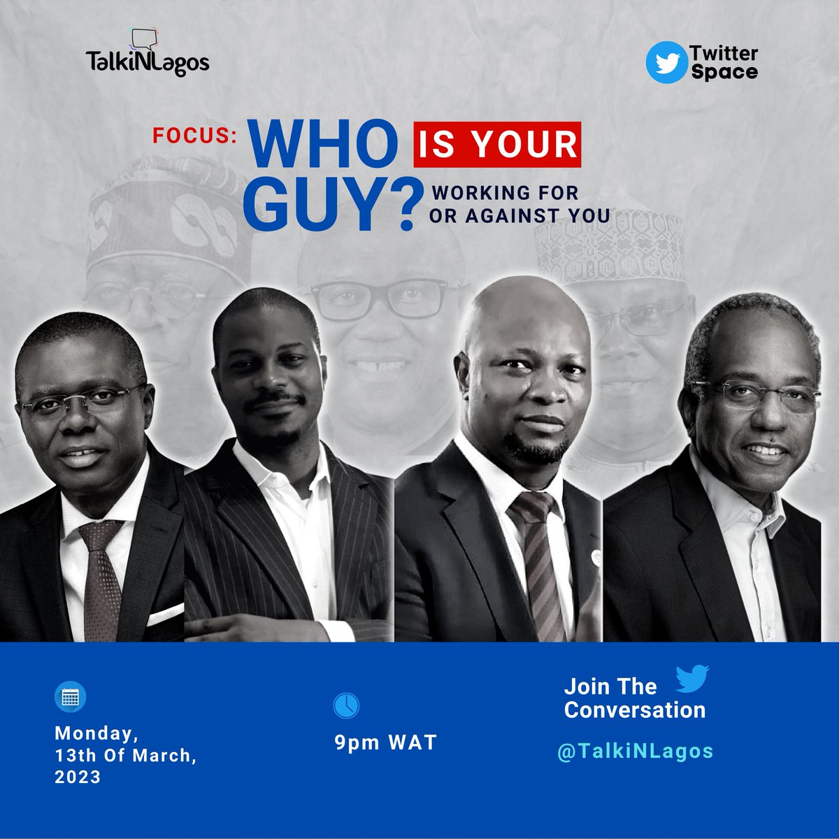 Talkinlagos's tweet photo. Join us tonight as we look deeply into, not just the candidate, but who's behind them and how it has affected them politically; positively or negatively.
No capping Saying it as it is!
#talkinlagos #stargirlday #bolaahmedtinubu #lagosblueprint #consistentlagos https://t.co/vrdh2hLFi4