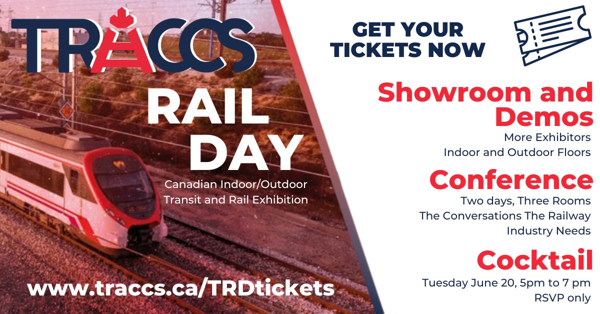 TRACCStransit's tweet photo. #TRACCSRAILDAY is the place to be!
The #RailwayIndustry will gather again this June 20 and 21, 2023.
Get your Booth now!
New Indoor/Outdoor venue, More Speakers, More Exhibitors, Congress and Cocktail.
https://t.co/Stv43jaCF0 https://t.co/EHPKkqvhOD
