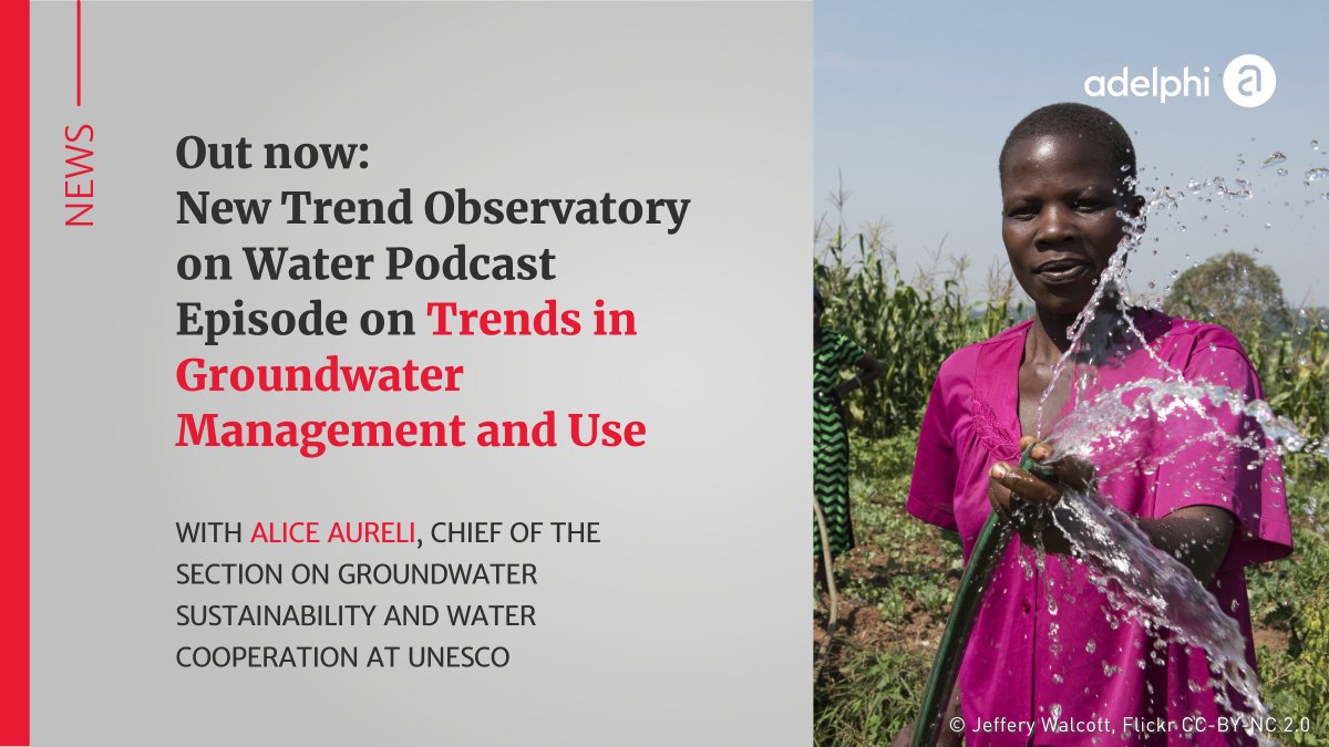 adelphi_berlin's tweet photo. The #UN2023WaterConference is getting close and #WaterCooperation is at its centre. Find out how transboundary #GroundwaterDevelopment contributes to the #SDGs in a new podcast with adelphi expert Annika Kramer and @AureliAlice from @UNESCO👉https://t.co/kxulND65pb https://t.co/kEj4baz7qT