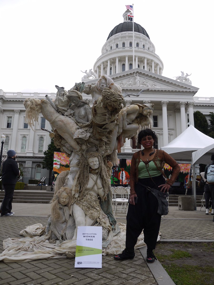 NewsFletch's tweet photo. Fun but long day Sunday helping to bring the two art pieces to the Capitol for display at part of @weareca100 Youth Futures Summit. They both were created for #burningman. #Dadara #transformoneytree #womentree https://t.co/TsqzlR40YL