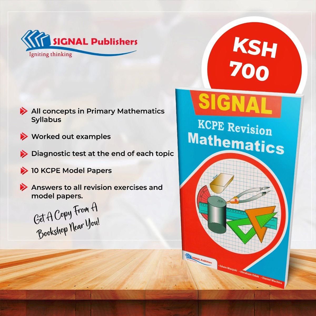 Signalpublisher's tweet photo. A perfect supplementary book to help KCPE candidates master all Primary School Mathematics concepts. This book has been tried & tested by teachers in top performing schools.
Get your copy from a Bookshop Near You.
#ignitingthinking https://t.co/rTlOsw3aFK