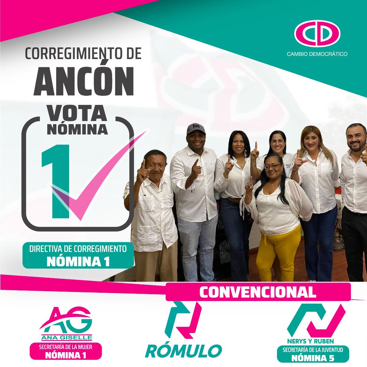 MaidirMiller's tweet photo. Este 19 de marzo en #Ancón #VamosAGanar Vota 1 Nómina Convencional y Junta de Corregimiento junto @Anagrosas #SecMujerCD Vota 1 y @nerysleonelr #SecJuventudCD Vota 5 con @romuloroux seguiremos el camino de #HacerLasCosasBien https://t.co/7oWJiPYwSl
