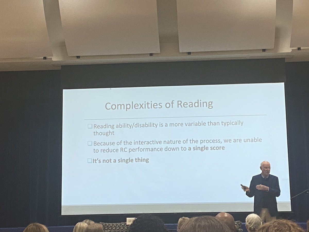 “Reading comprehension cannot be reduced to a single score because it’s not a single thing.” Dr. Hugh Catts at the AIM Symposium. <a href="/AIMtoLearn/">AIM Institute</a>