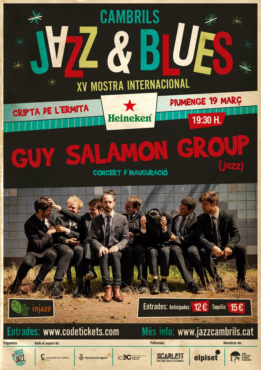 Diumenge 19 de març  a la Cripta de l'Ermita comencem la Mostra de Jazz i Blues de #Cambrils amb Guy Salamon Group.
📎Entrades: bit.ly/42c0mIm
👇👇👇
youtube.com/watch?v=7e_hKV…